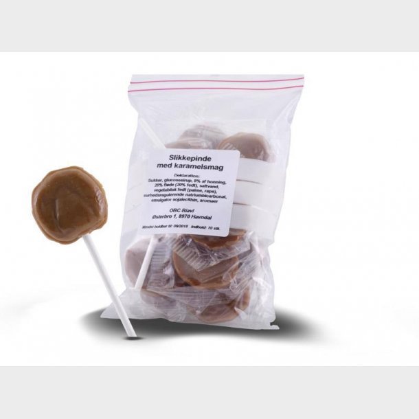 Slikkepinde, karamelsmag 10 stk.