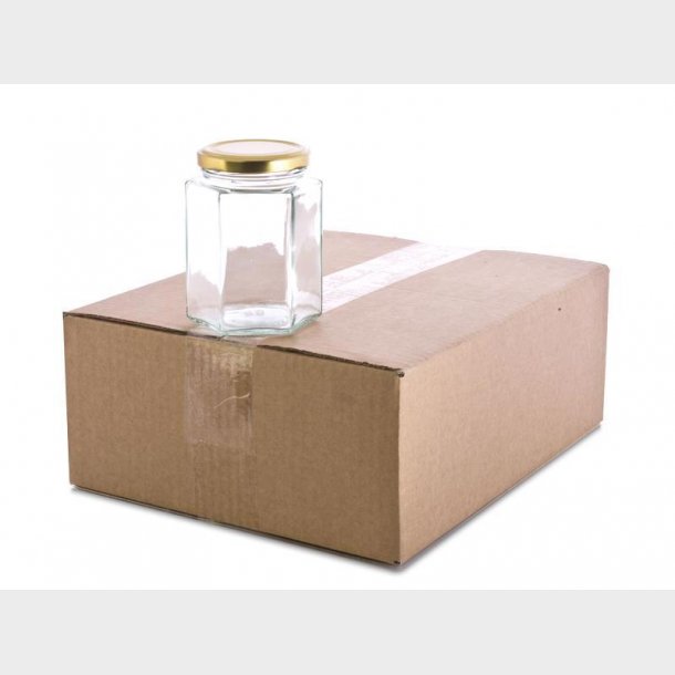 Glas 6 kant 450g. l�g&karton 12 stk. NY MODEL